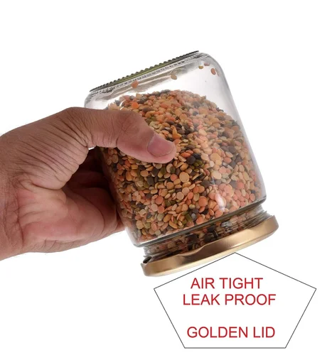 Glass Jar With Golden Cap
